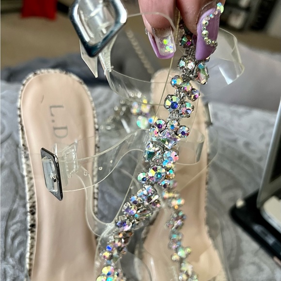 Bling & Snake Print Sandals - Picture 6 of 6